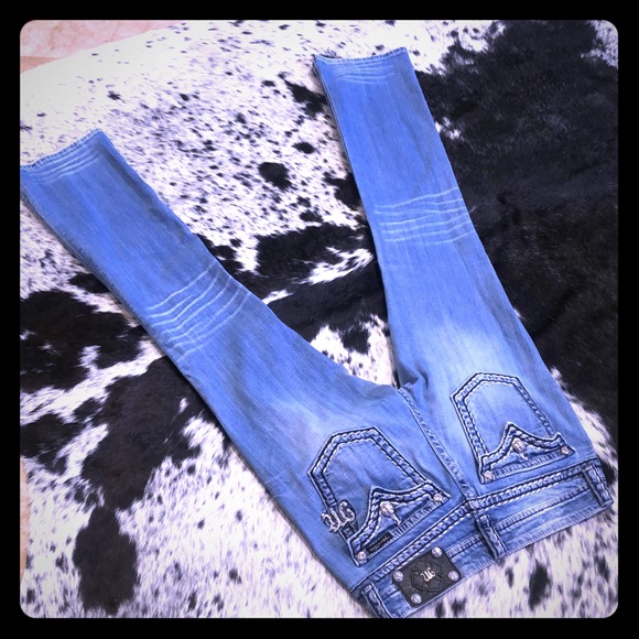 Miss Me Jeans Size 31 x 35 Cowgirl Denim Straight - Picture 1 of 15